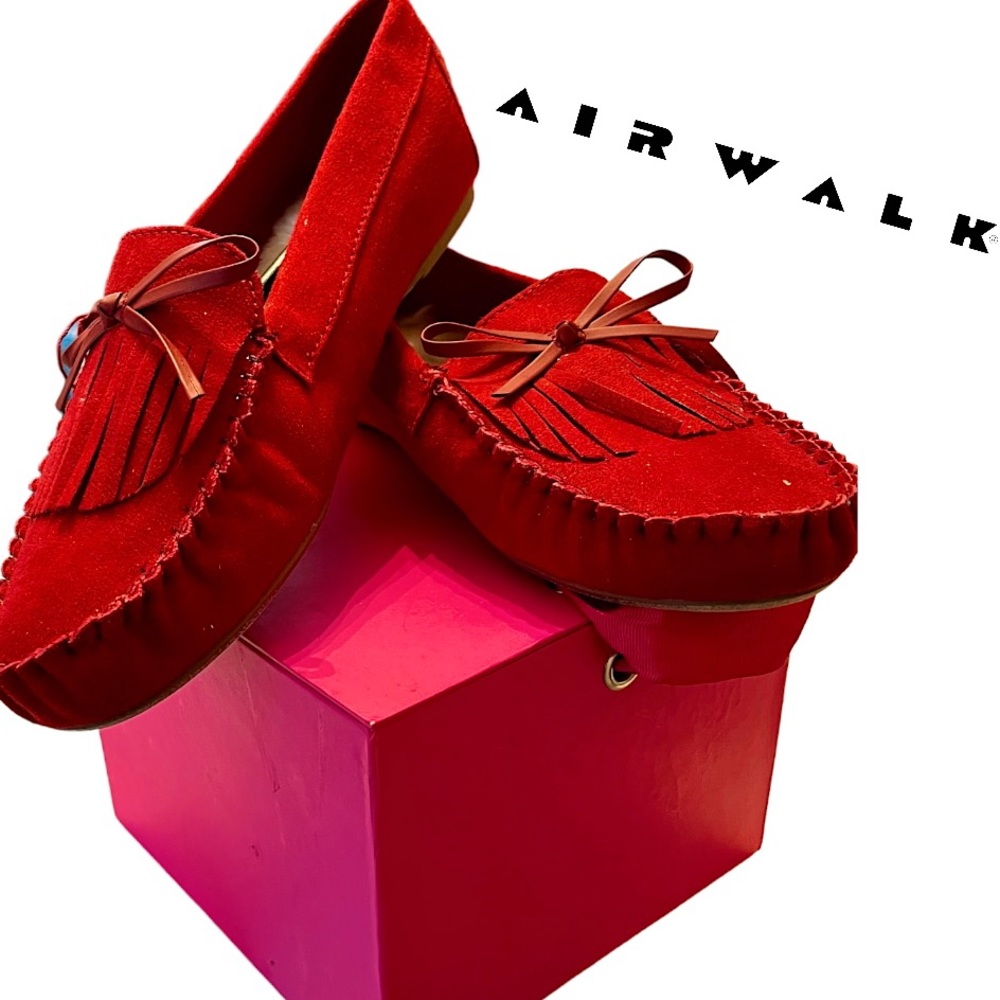 💋AirWalk Gorgeous Carmine Red Moccasins